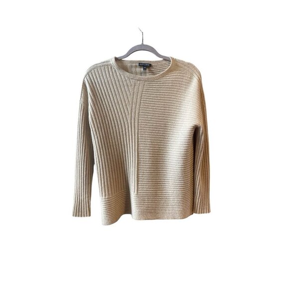$398 Eileen Fisher Women's Bateau Neck Ribbed Cashmere Sweater Oatmeal Size XS - Picture 3 of 8